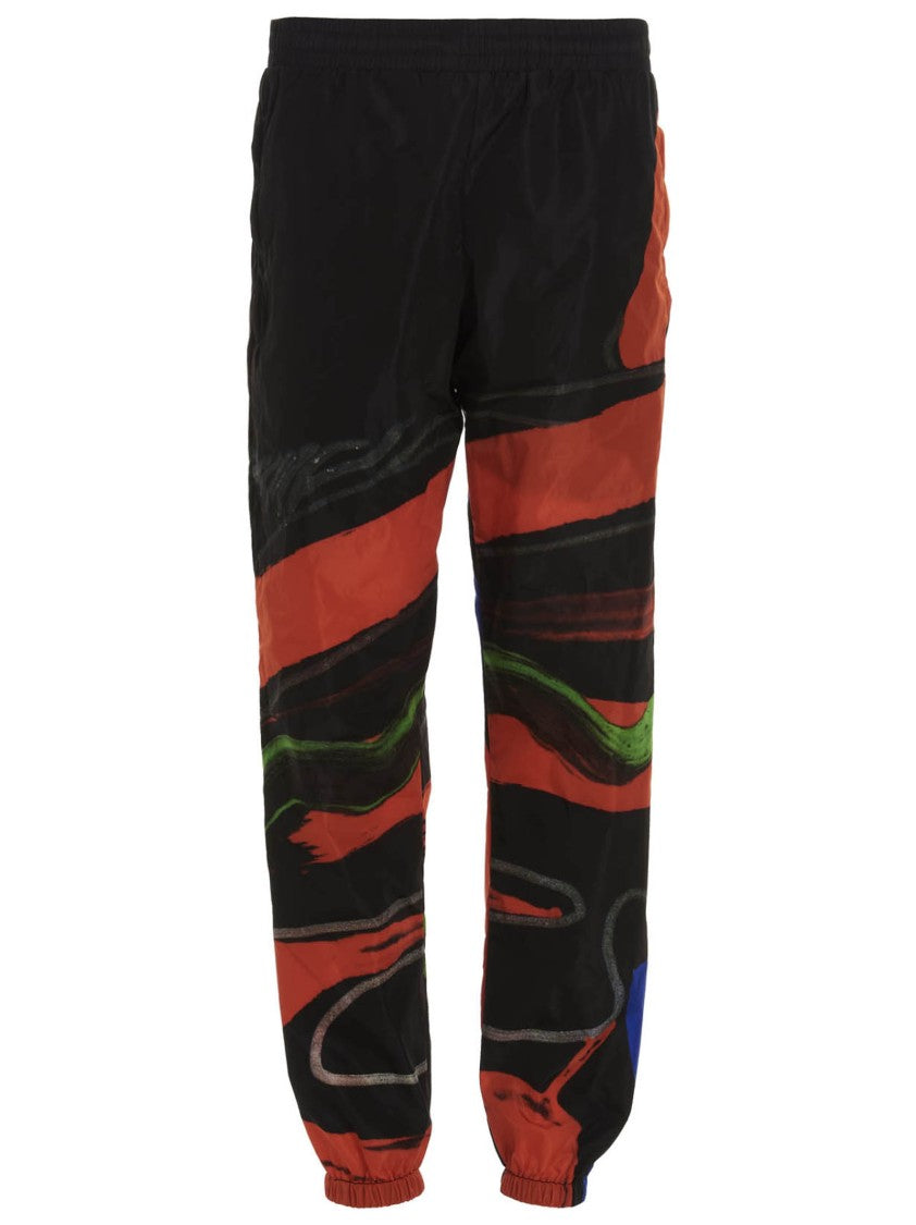 Moschino Contrast Print Nylon Joggers With Elastic Waistband