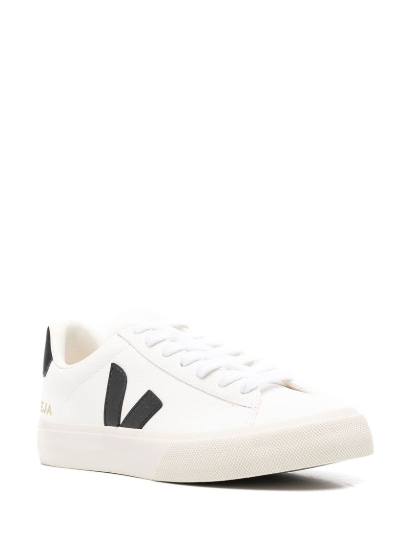Veja Smooth Leather Low-Top Sneakers With Black Accents