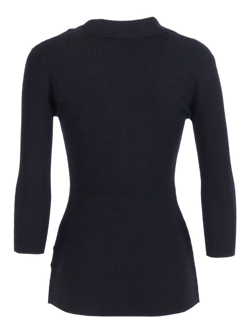 Elisabetta Franchi Tricot Deep V Neck Top