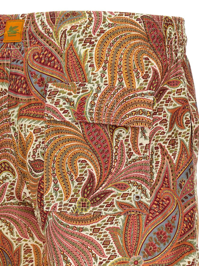 Etro Midi Boxer Paisley Print Swimsuit