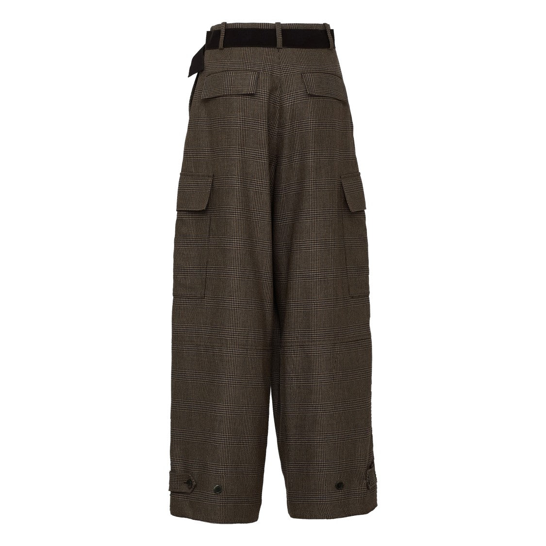Parosh Prince Of Wales Check Wide-Leg Cargo Pants