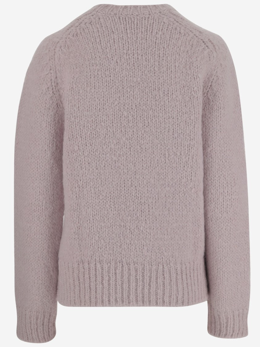 Jil Sander Wool Blend Crew Neck Sweater With Ribbed Details