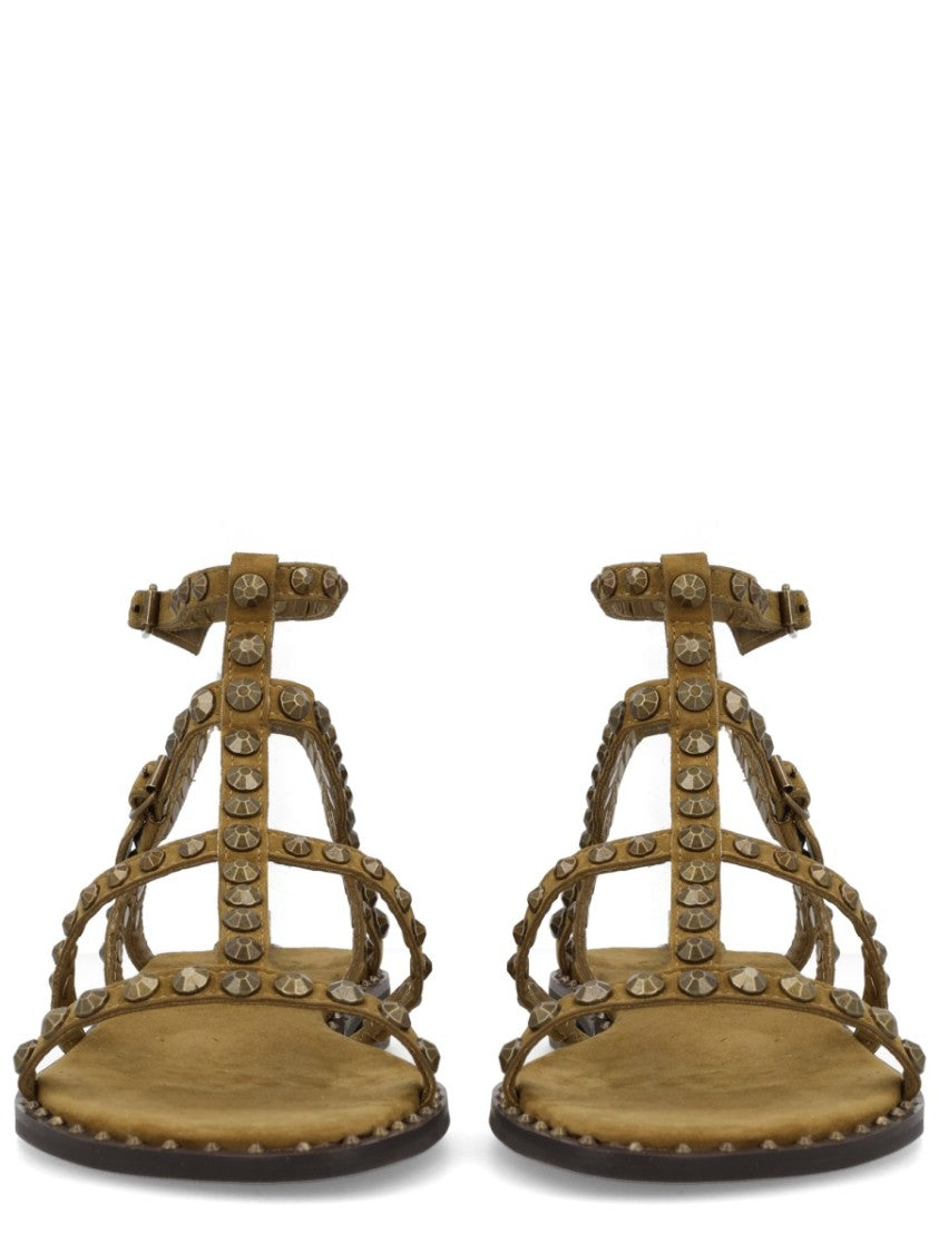 Ash Neutrals Precious Studded Cage Leather Sandals