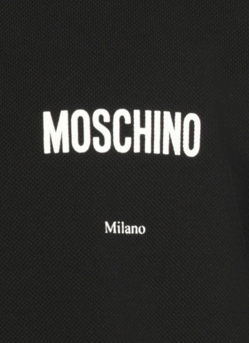 Moschino Three-Button Cotton Polo Shirt With Contrasting Logo