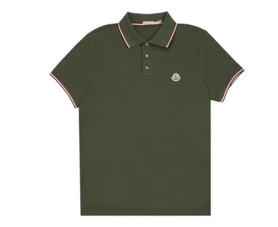 Moncler Short-Sleeve Polo Shirt With Ribbed Collar
