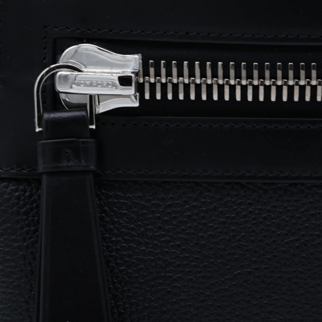 Tom Ford Structured Black Backpack With Silver-Tone Hardware