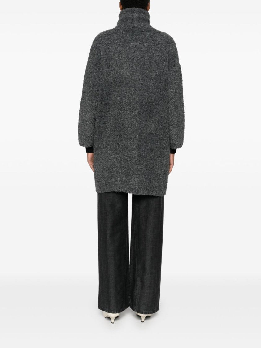 Liu Jo Textured Grey Oversized Coat
