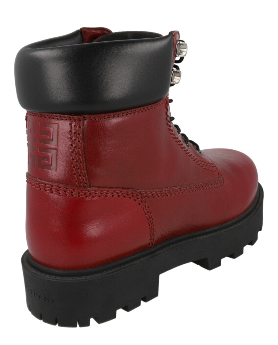 Givenchy High-Top Lace-Up Boots With Embossed Logo And Chunky Sole