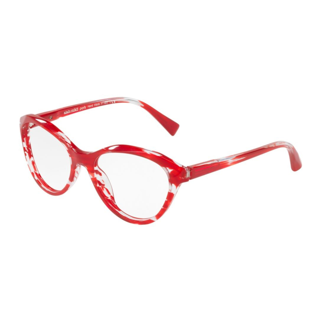 Alain Mikli 3076 Vista Cat-Eye Frame Sunglasses With Translucent Red Acetate
