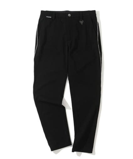 Mark&Lona Tailored Black Straight Pants With Subtle Side Stripes
