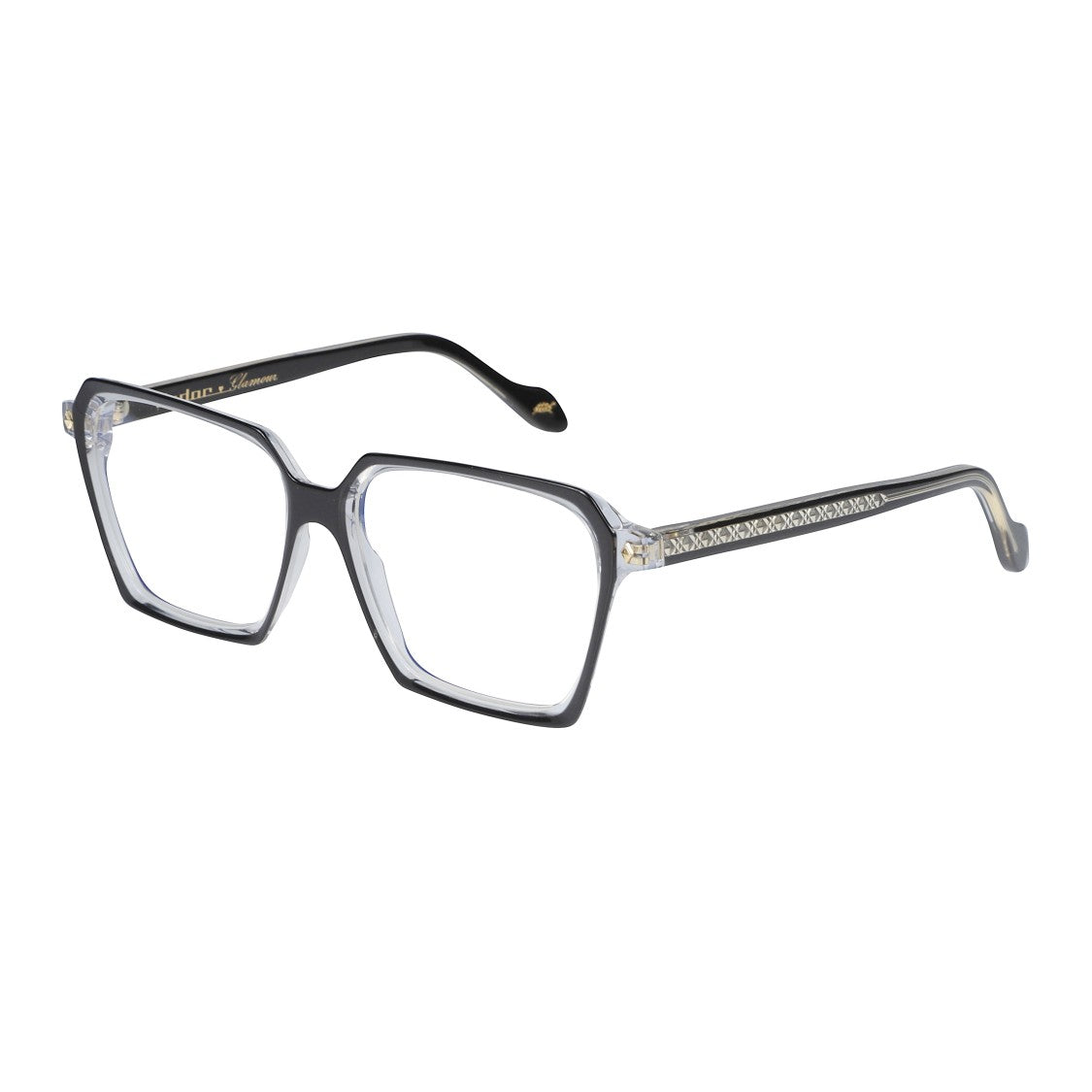 Kador Jodie-V Oversized Square Frame Eyeglasses With Translucent Edges