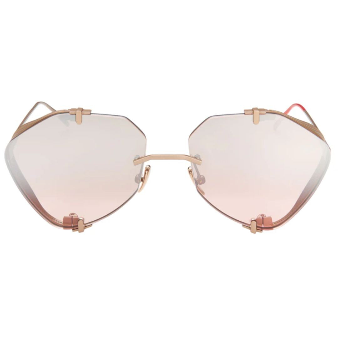 Vysen Khoid Kh-3 Geometric Titanium Sunglasses With Gradient Lens