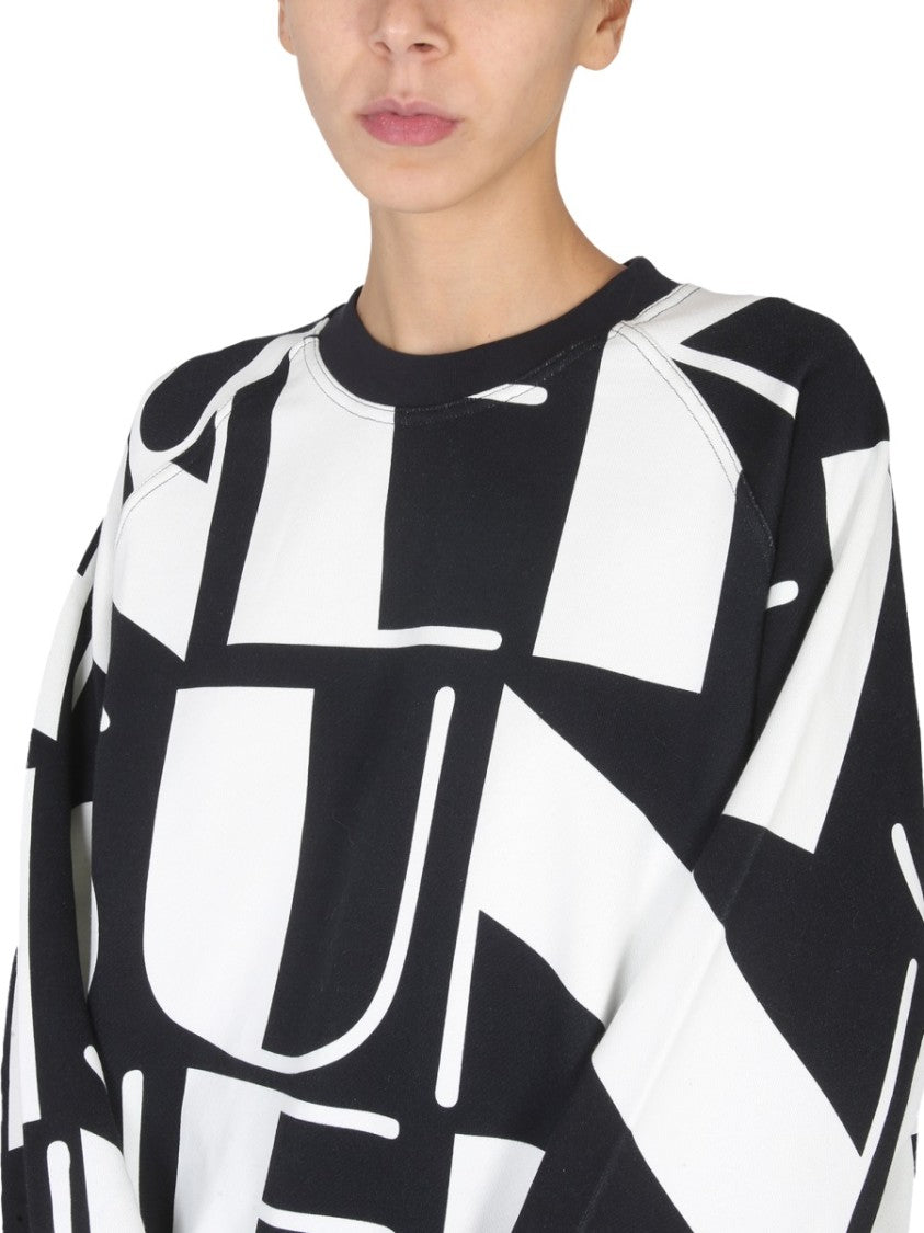 Sunnei Oversized Graphic Print Crewneck Sweatshirt