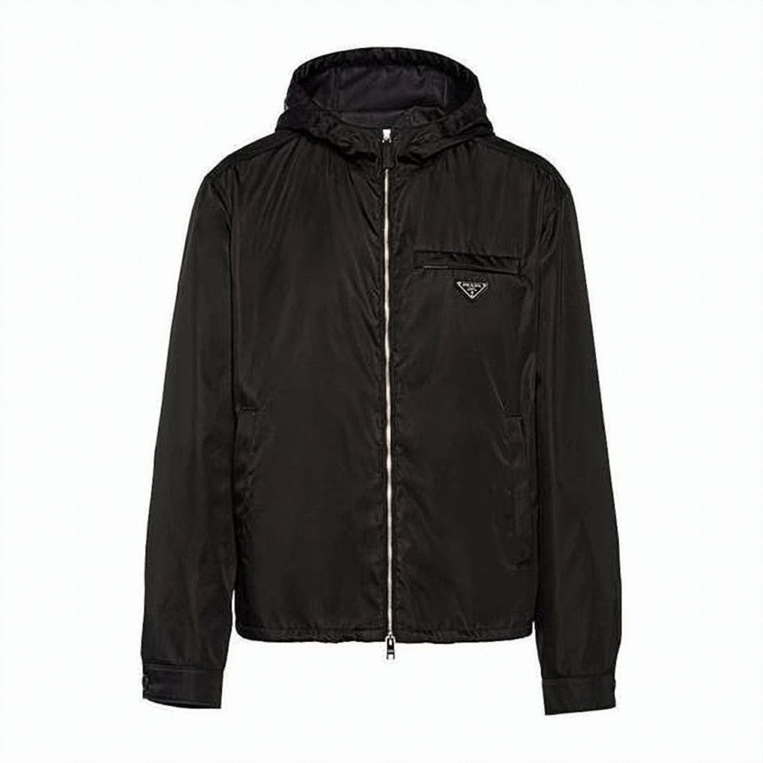 Prada Lightweight Hooded Jacket With Zipper Closure