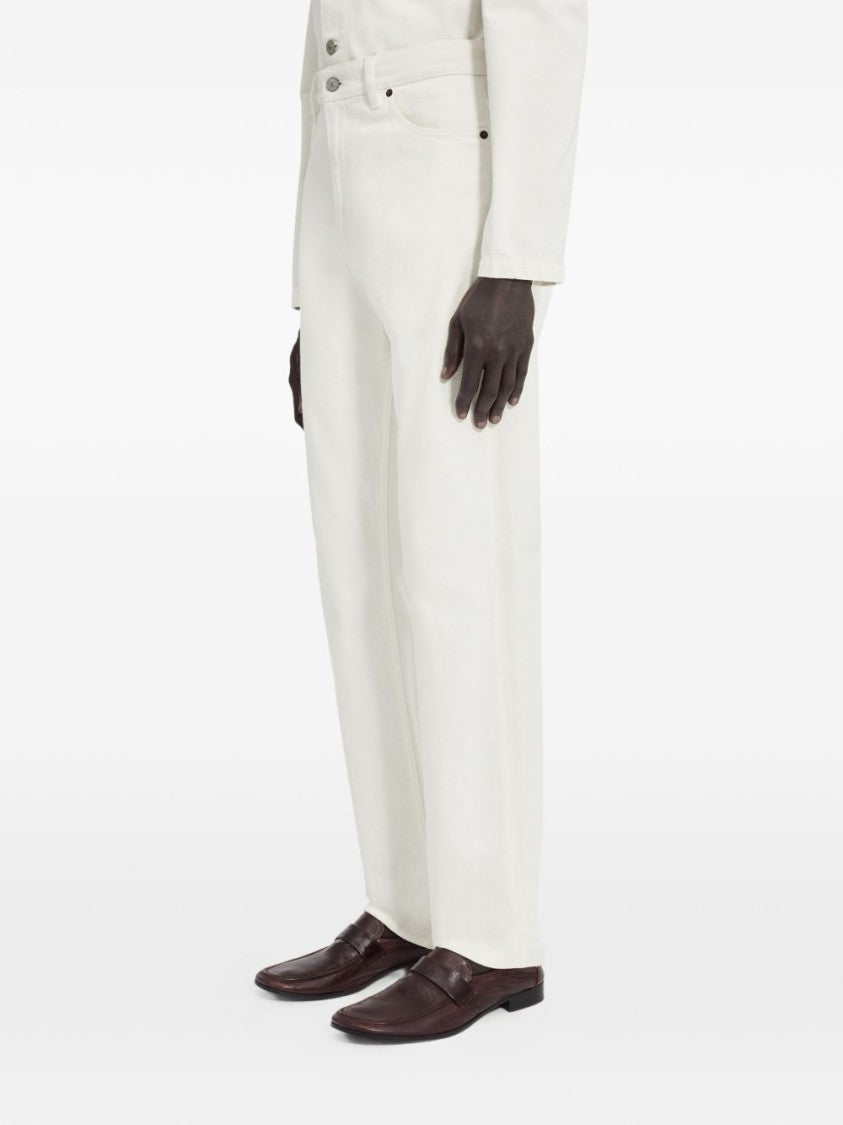 Mm6 By Maison Margiela White Back Stitch Cotton Jeans