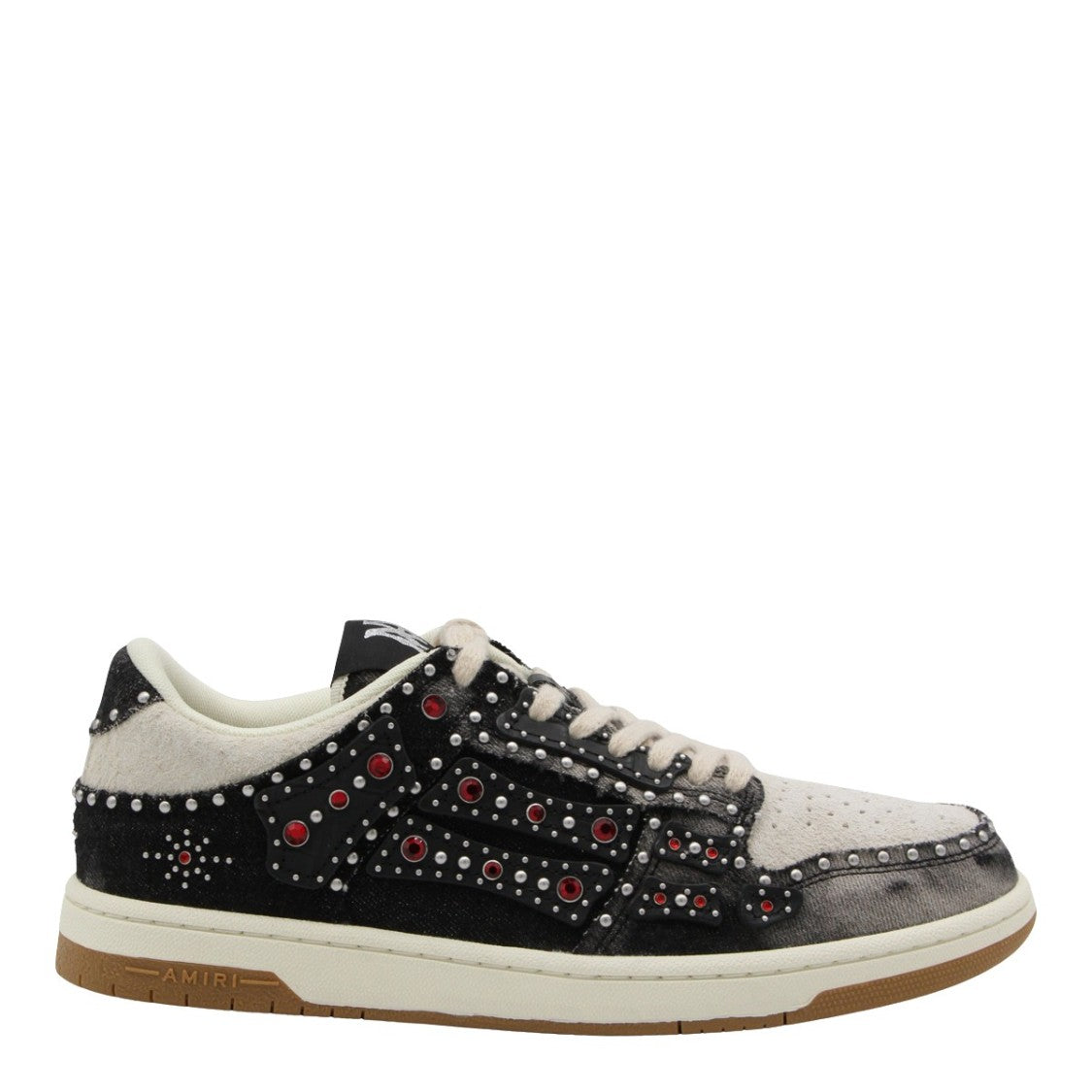 Amiri Low-Top Distressed Sneakers With Silver Studs
