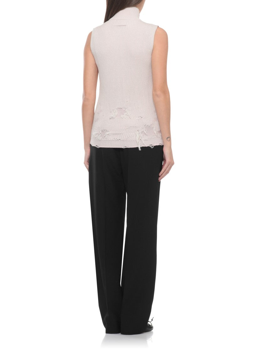 Mm6 By Maison Margiela Cotton Ripped Gilet