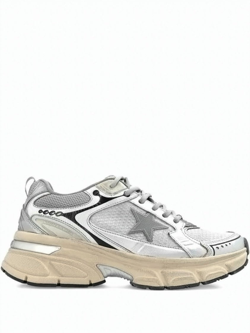 Golden Goose Distressed Low-Top Sneakers With Dark Star Emblem