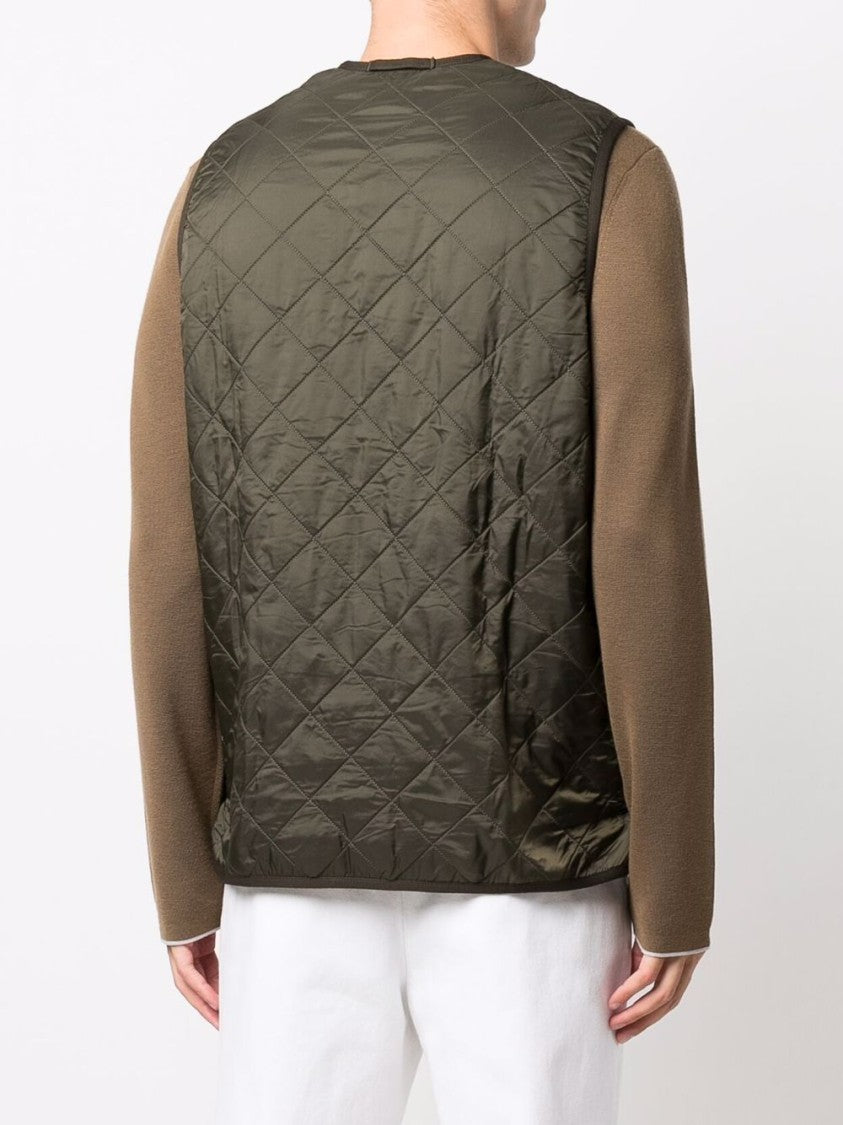 Barbour Diamond Quilted Zippered Pouch-Pocket Vest