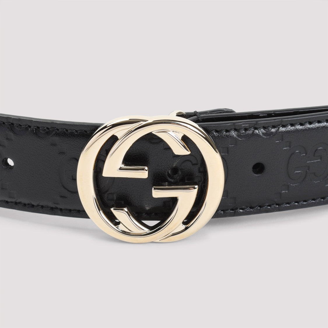 Gucci Black Leather Guccissima 30 Belt