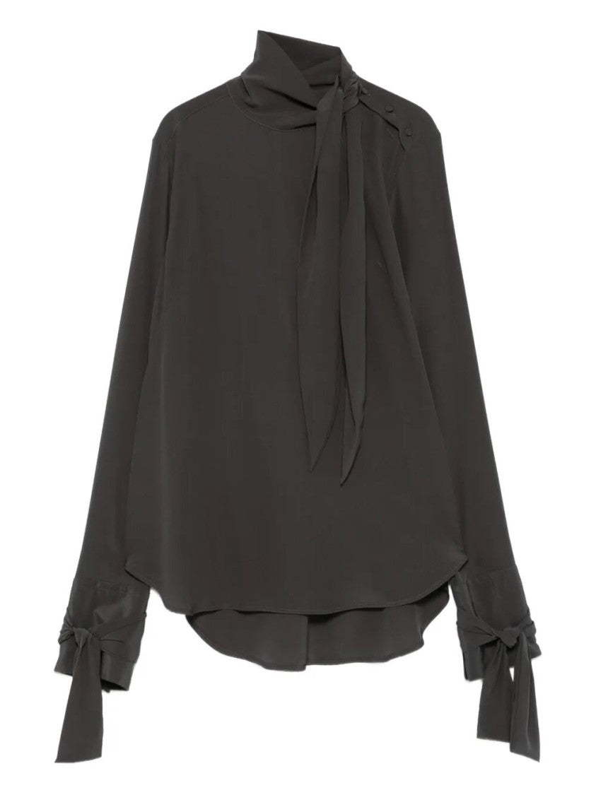 Ermanno Scervino High Neck Silk Shirt