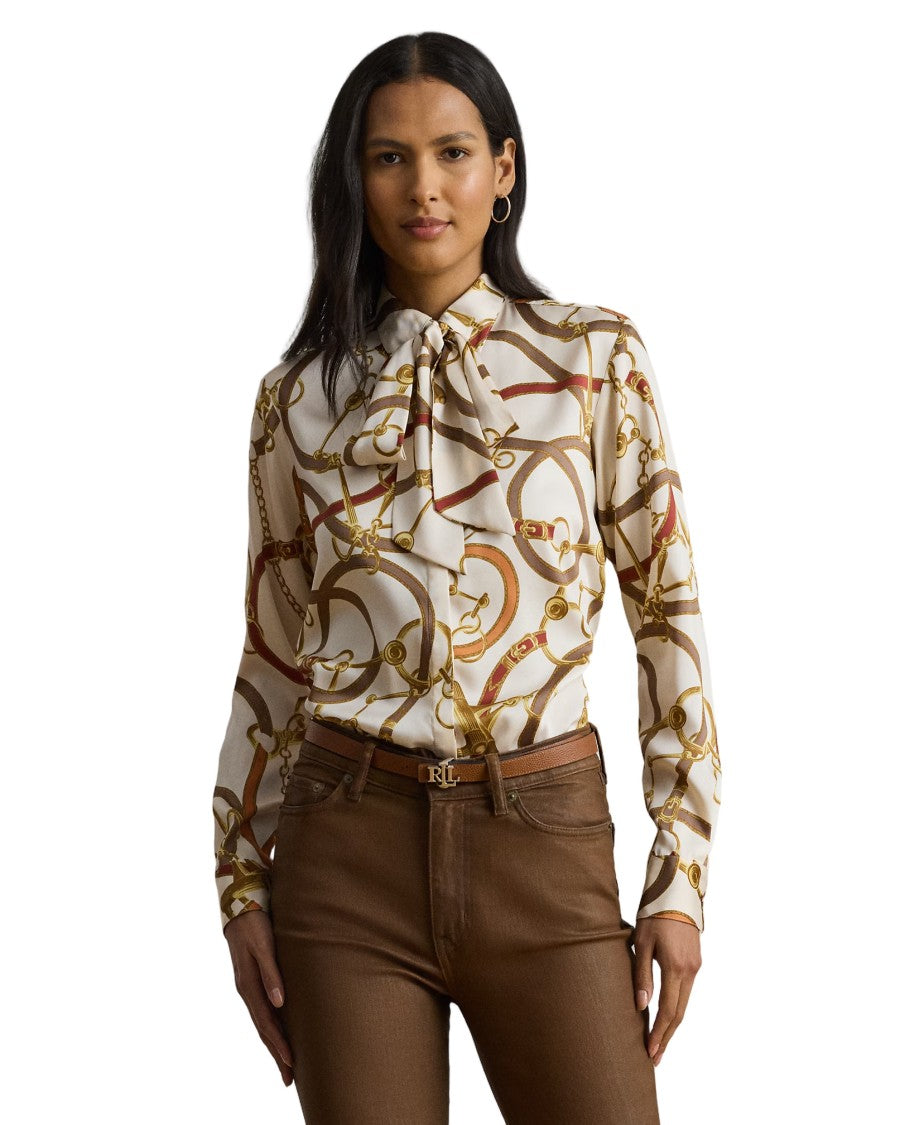 Lauren Ralph Lauren Kristy Tie-Neck Long-Sleeve Button Front Shirt