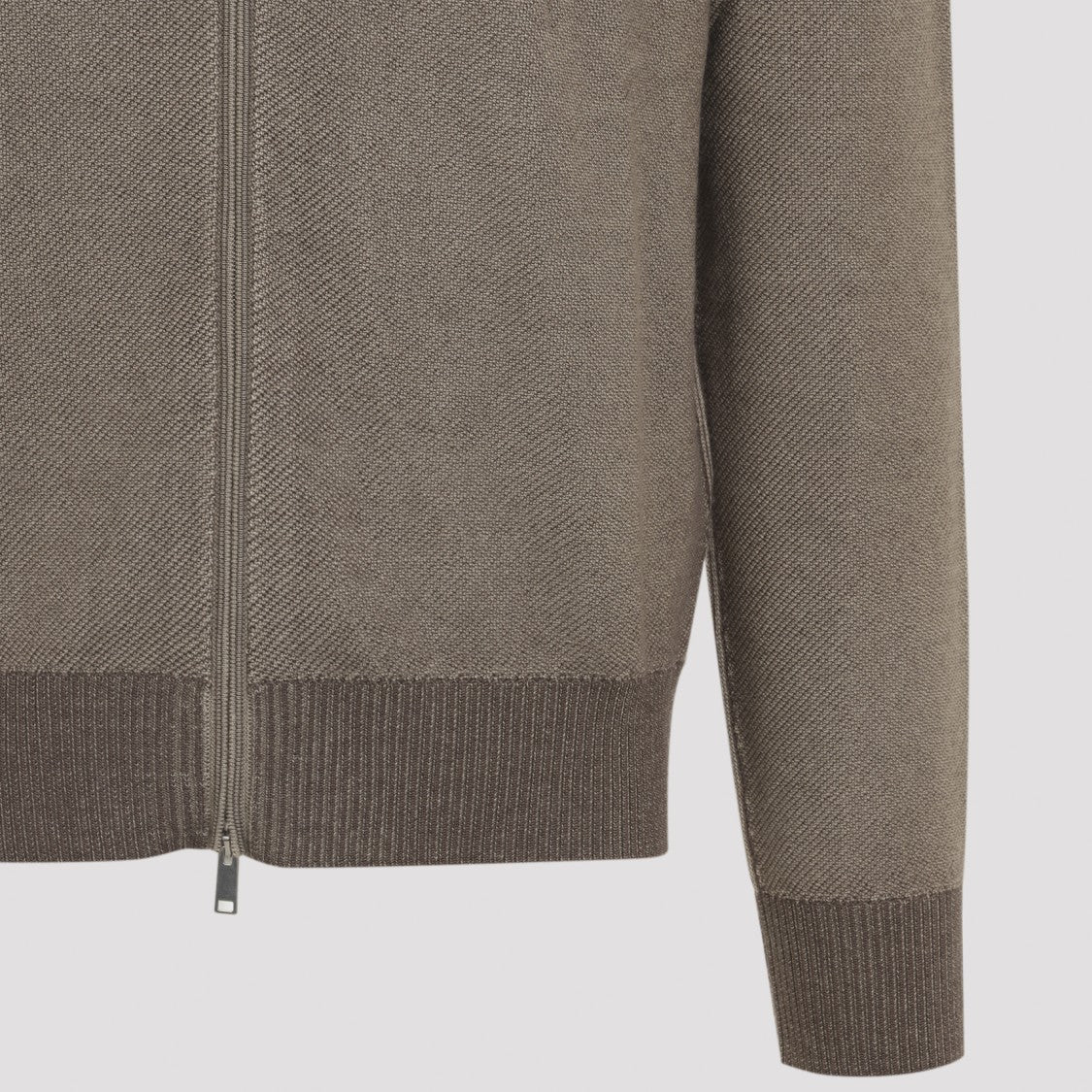 Zegna Full Zip Brown Sweater