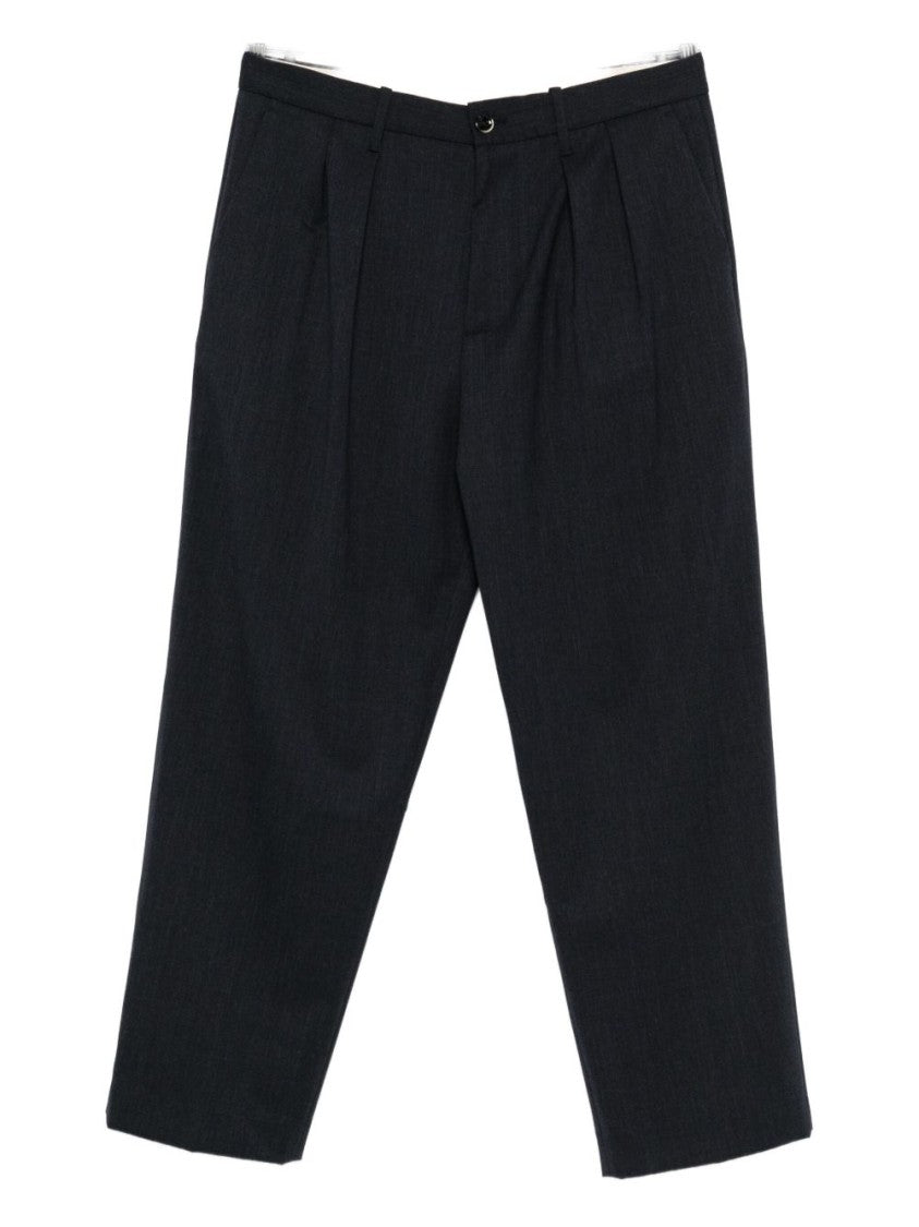 Nine In The Morning Tailored Blue Trousers With Pleated Front Design