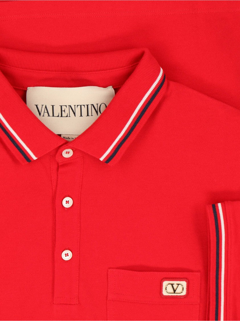 Valentino "Vlogo Signature" Polo Shirt Red