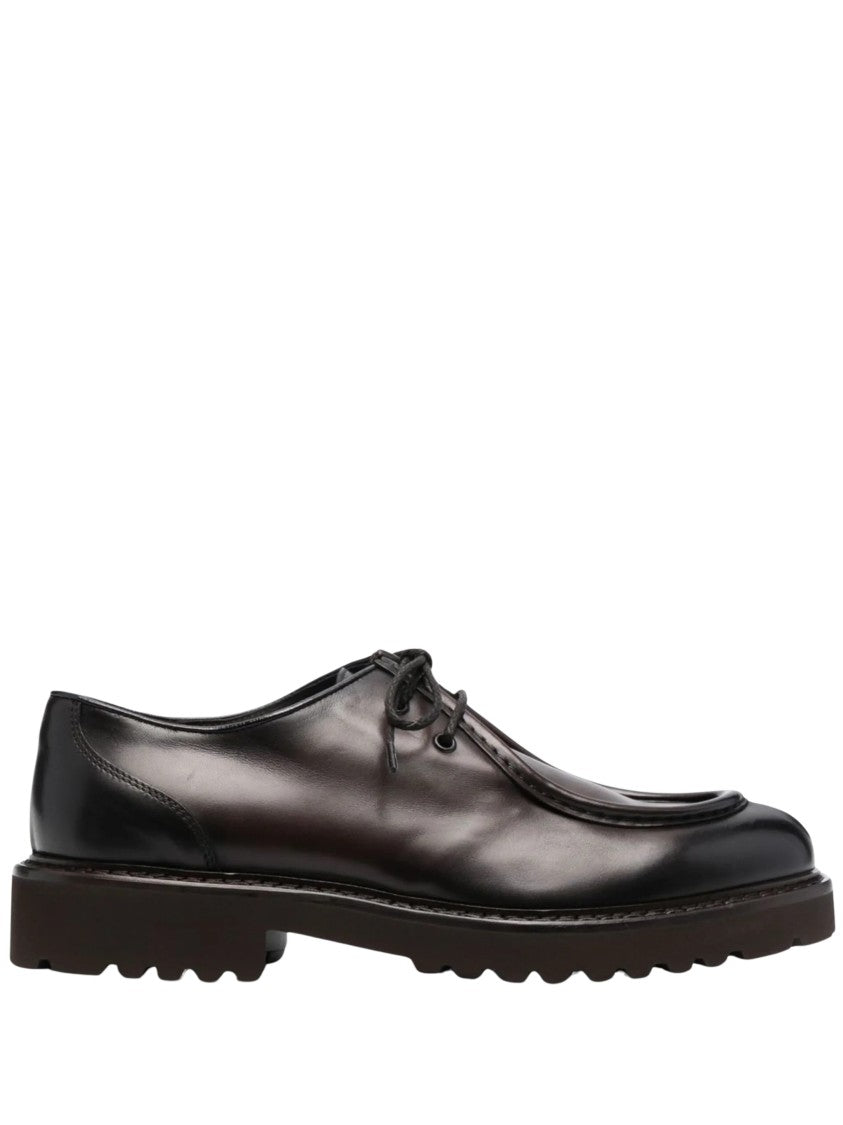 Doucal's Derby Parabout Polished Calf Leather Derby Shoes