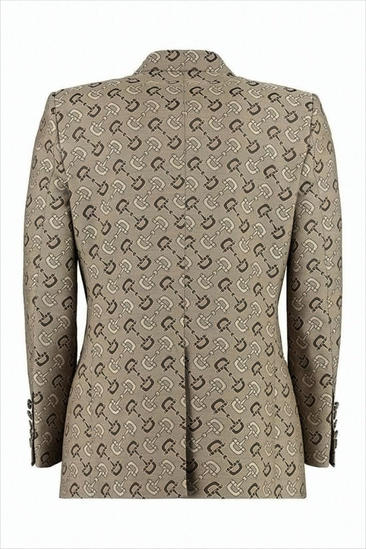 Gucci Tailored Double-Breasted Blazer With Geometric Pattern