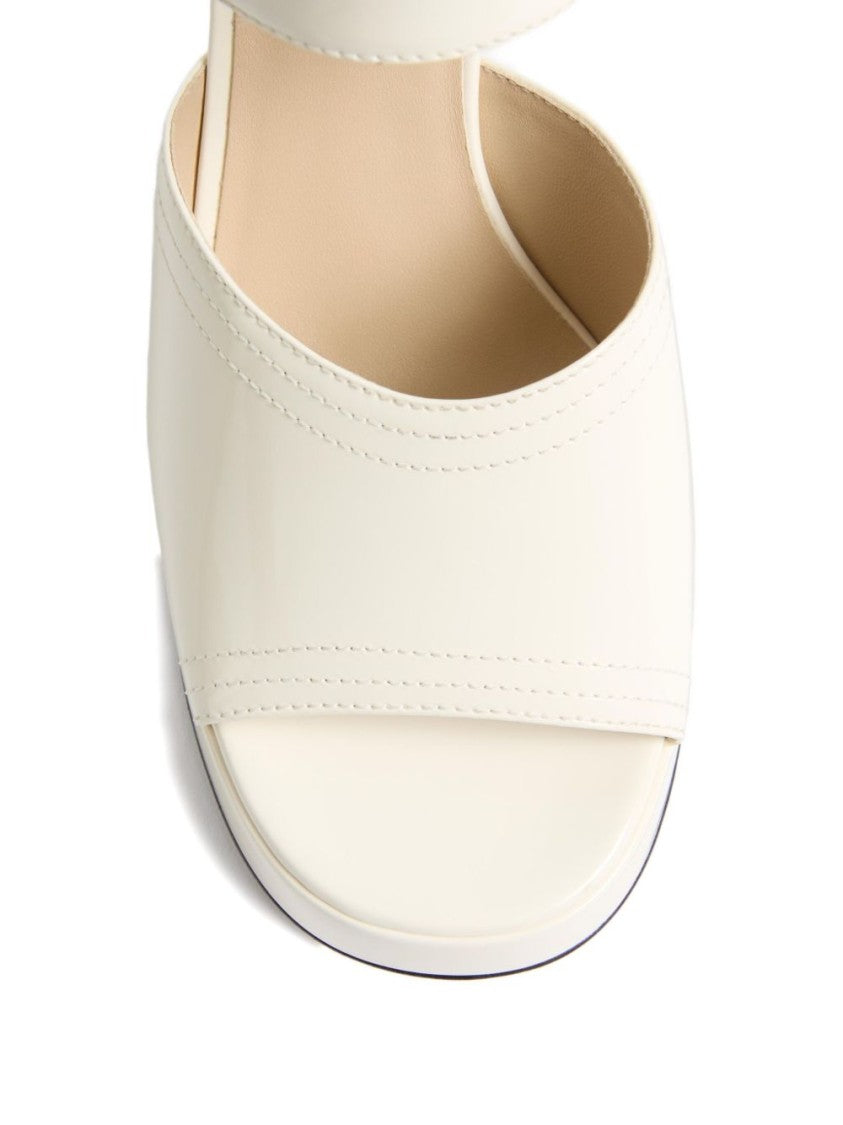 Valentino Garavani Glossy Open-Toe Ankle-Strap Flats