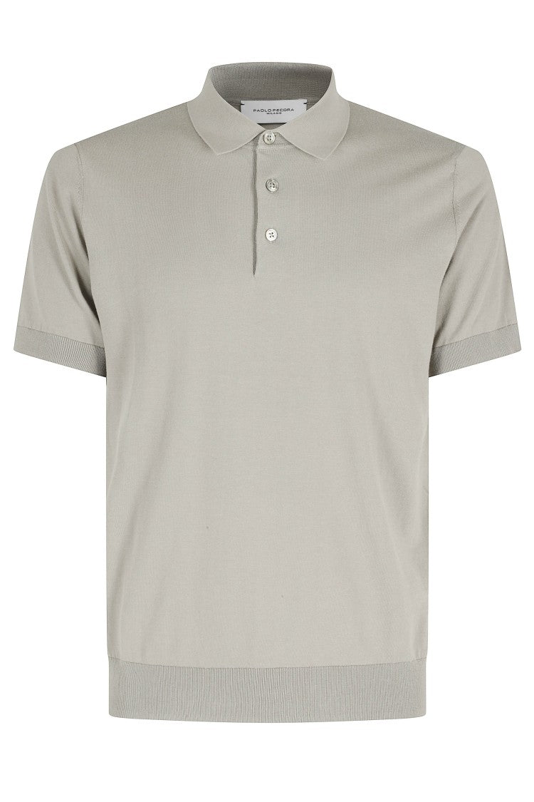 Paolo Pecora Green Classic Three-Buttons Cotton Polo Shirt