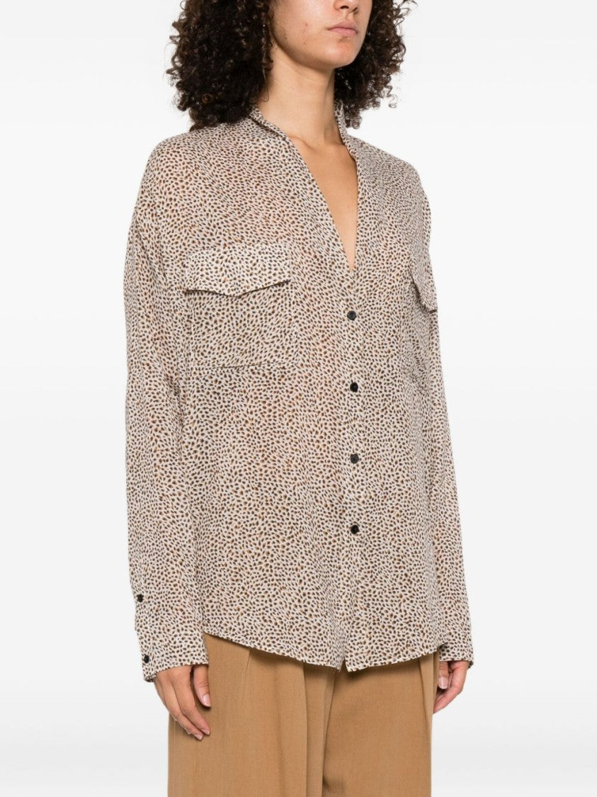 Forte Forte Relaxed Fit Cotton-Silk Blend Shirt With V-Neckline