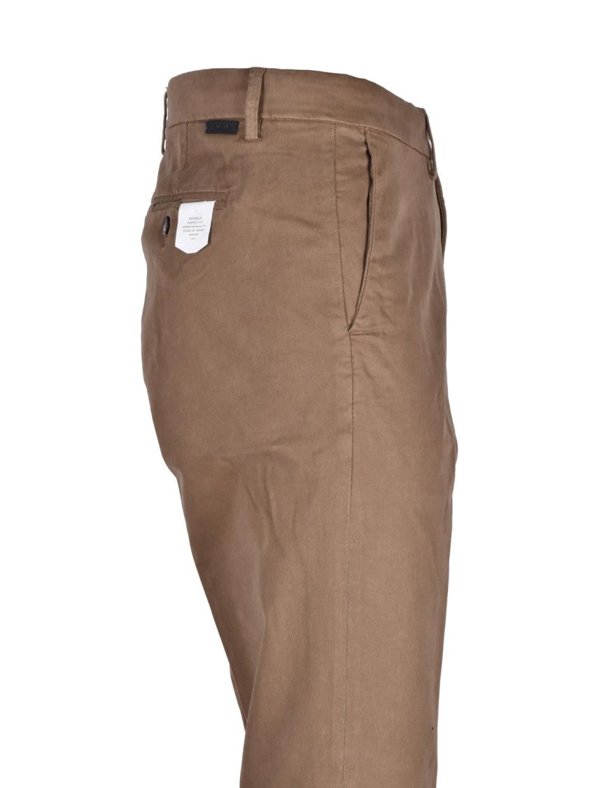 Siviglia Modal Stretch Chino Pants With Tailored Fit And Zip Closure
