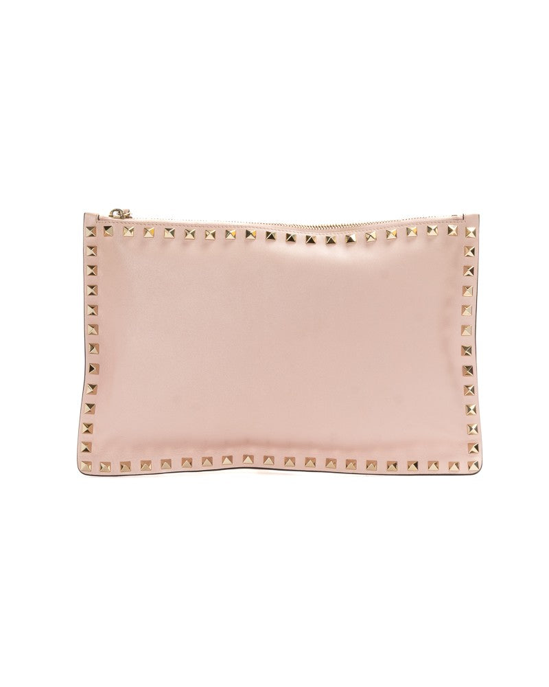 Valentino Small Rockstud Clutch In Pink