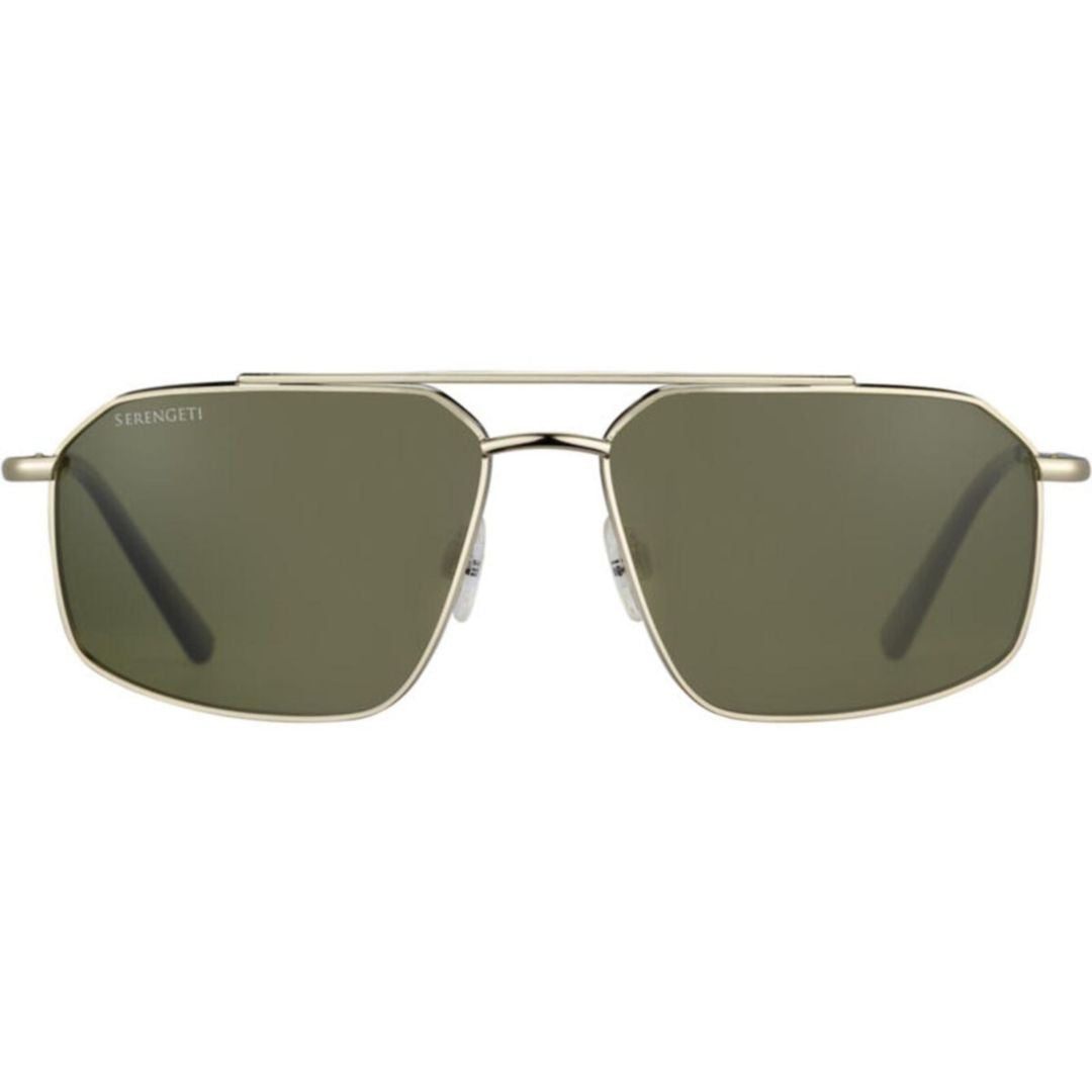 Serengeti Wayne Rectangular Frame Sunglasses With Metallic Gold Structure
