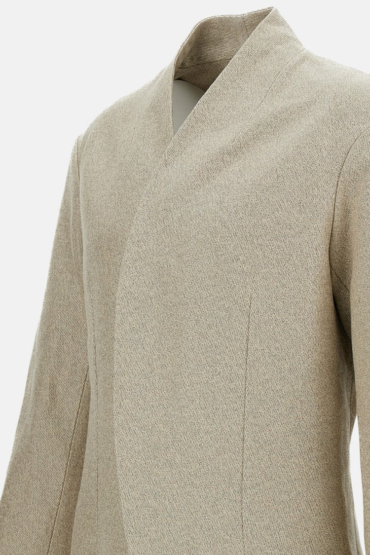 Jacquemus Collarless Linen-Cotton Tailored Jacket