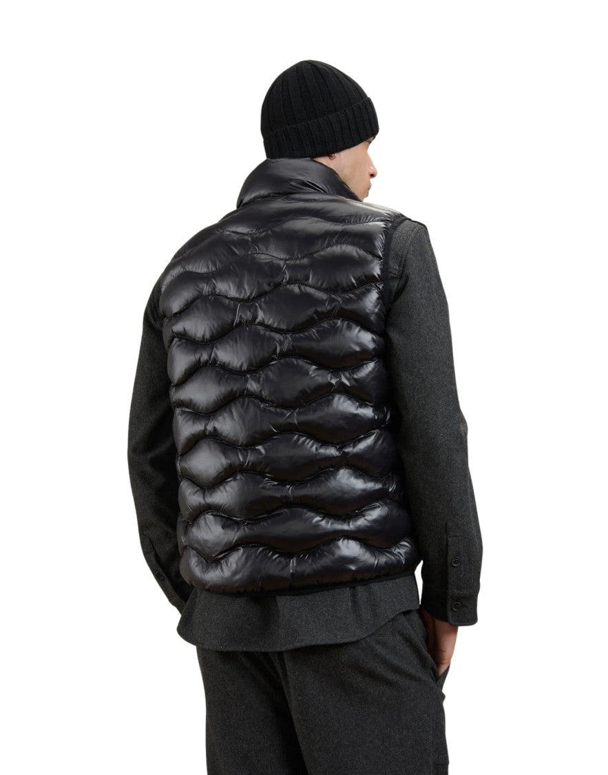 Blauer Black Micro-Rip Nylon Padded Vest
