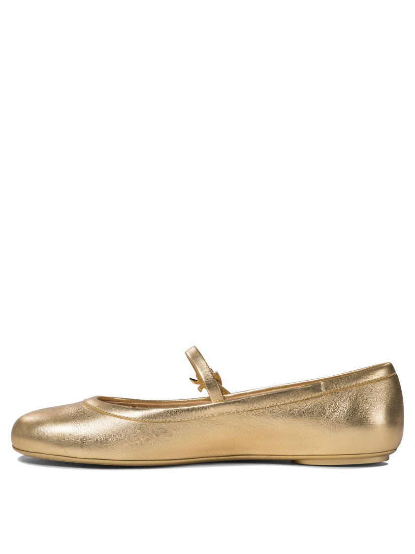 Gianvito Rossi Gold Metallic Ballerinas