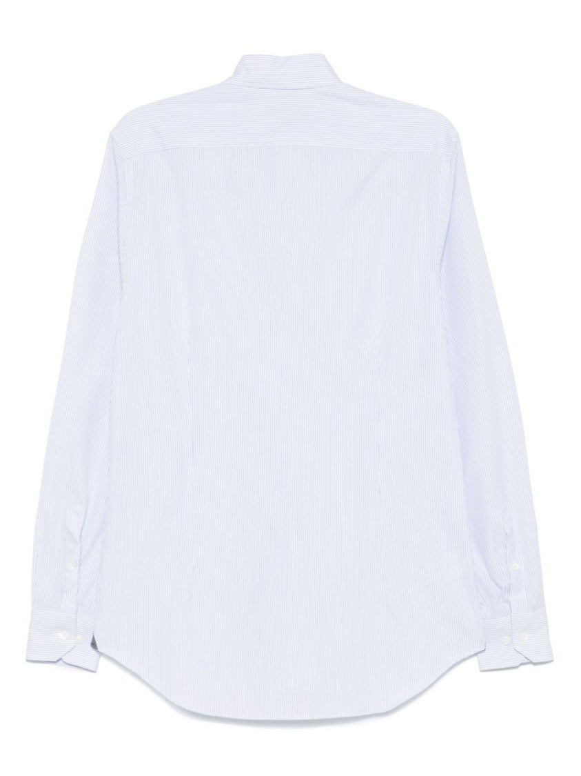 Corneliani Button-Down Collar Shirt In Clear Blue