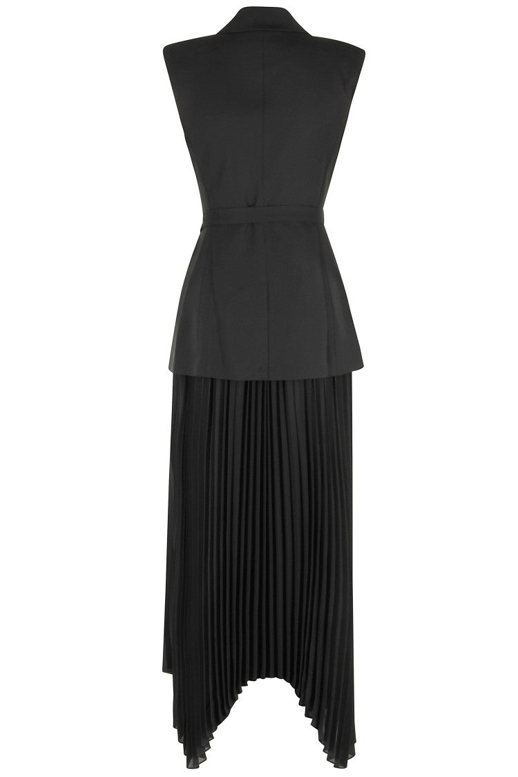 Simkhai Tailored Black Blazer Dress With Pleated Midi Skirt