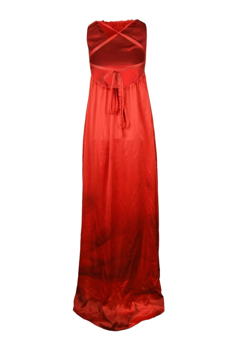 Nostrasantissima Long Satin Dress - Red