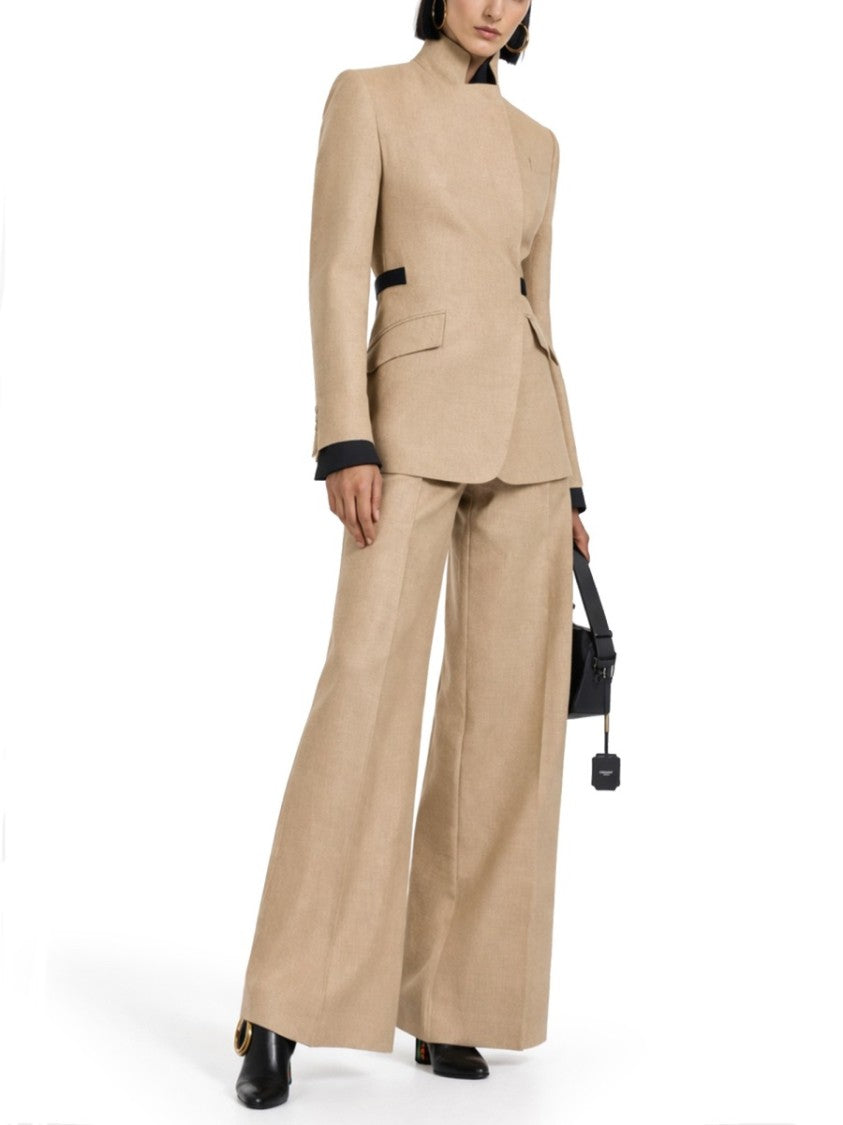 Max Mara Wide-Leg Linen Trousers With High Waist And Relaxed Fit