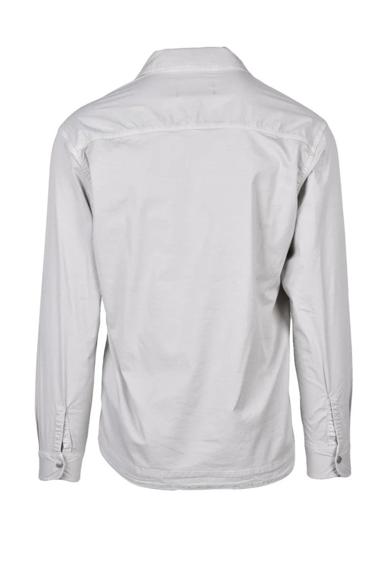Replay Light Grey Cotton Lyocell Elastane Shirt