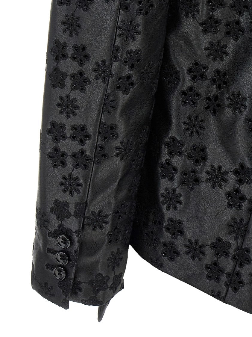 Comme Des Garçons Single-Breasted Blazer With Intricate Embroidery