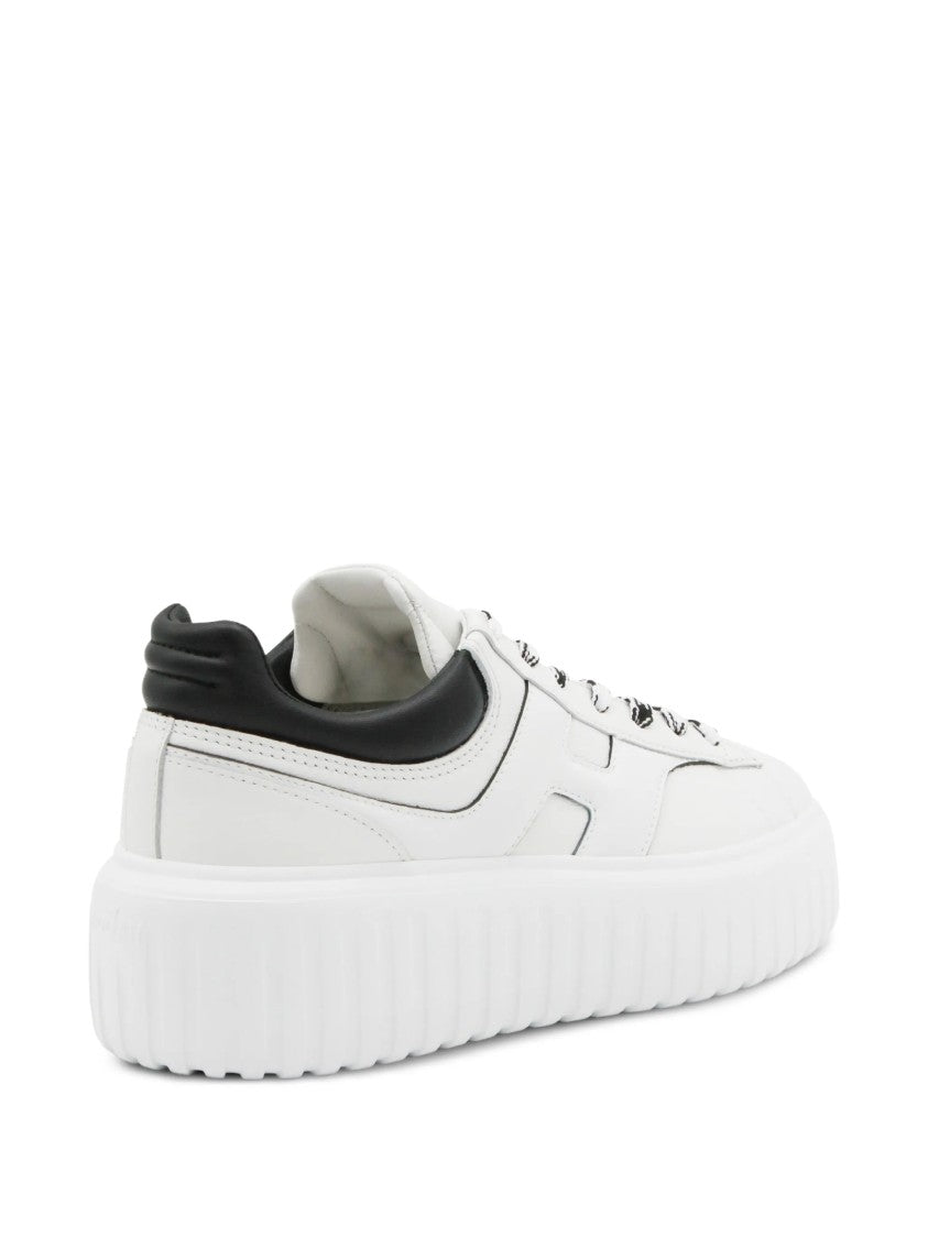 Hogan White Chunky Sole Black Accent Sneakers