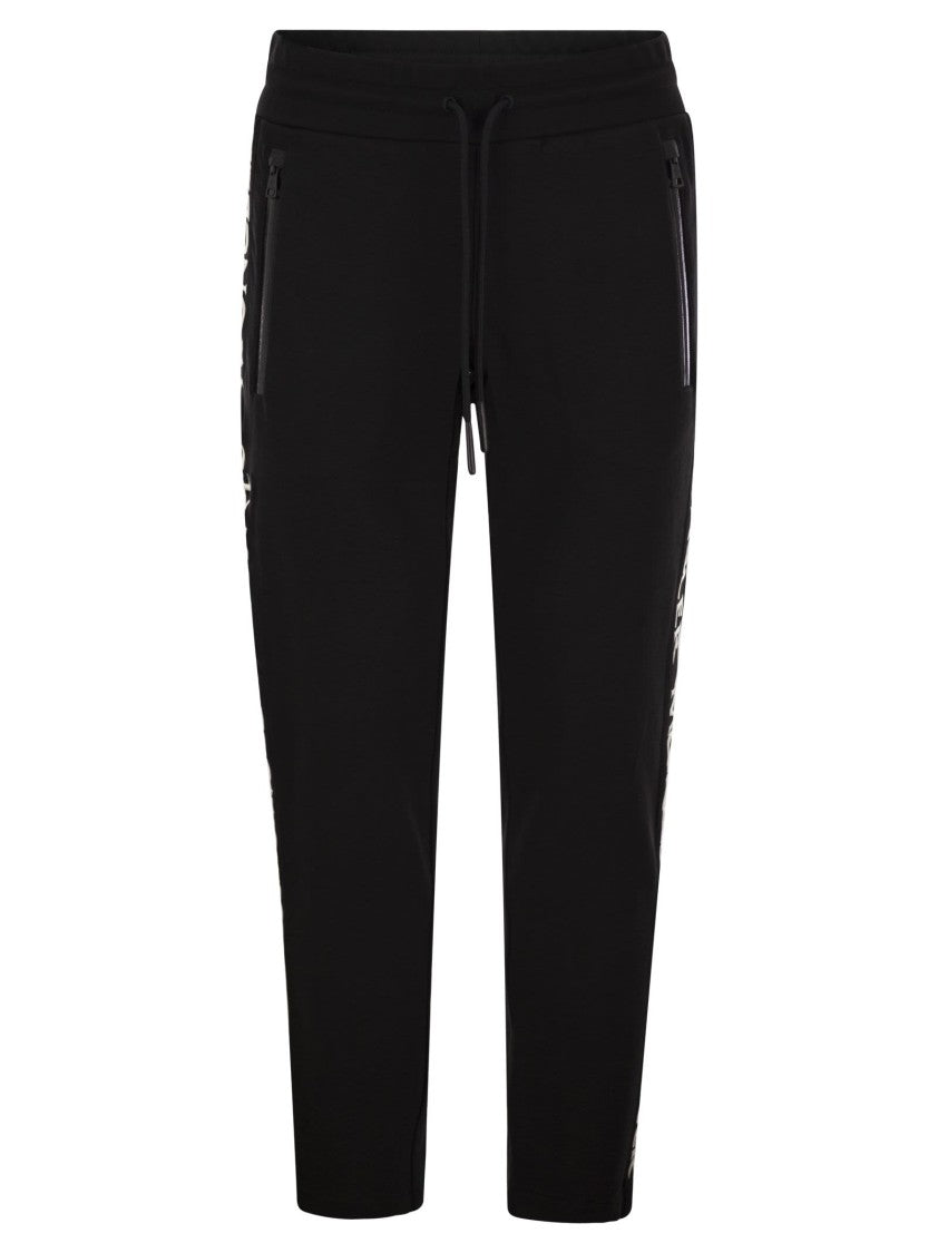 Moncler Black Cotton Fleece Trousers