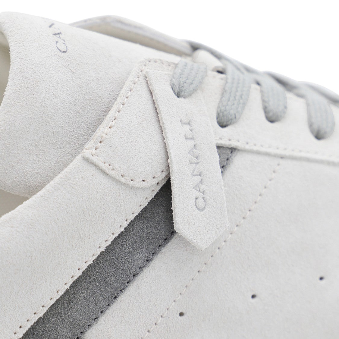 Canali Low-Top Suede Sneakers With Chevron Detailing