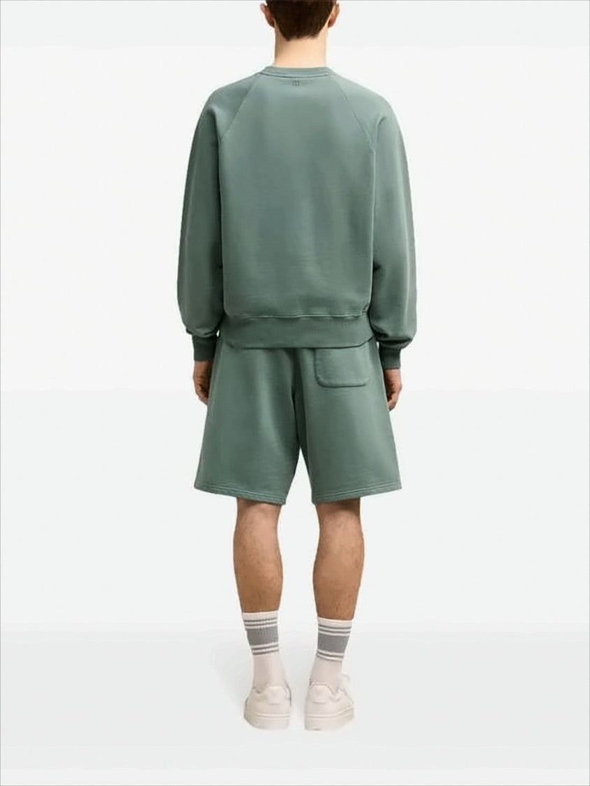 Ami Relaxed Fit Long-Sleeve Crewneck Sweatshirt With Tonal Embroidery